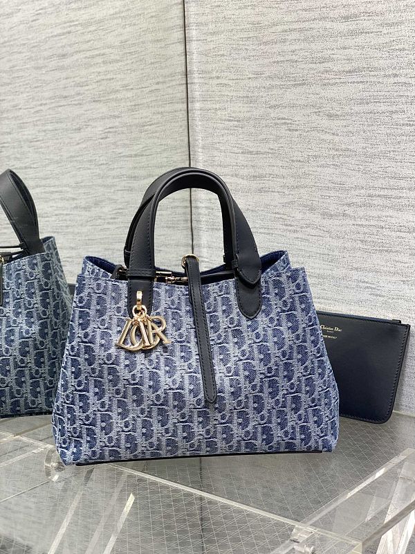 Dior Toujours Tote Bag Medium Navy Oblique