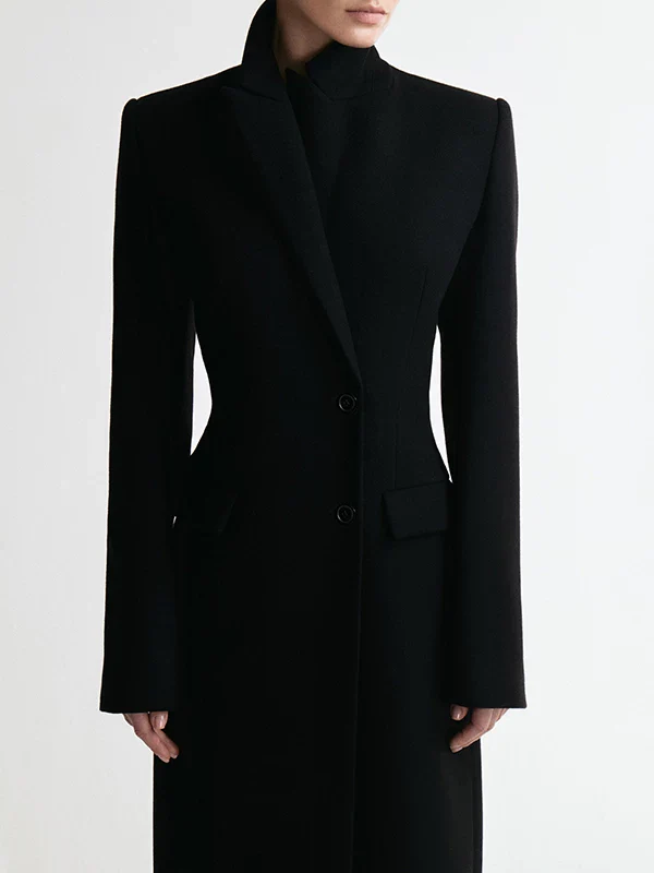 Single-breasted wool coat