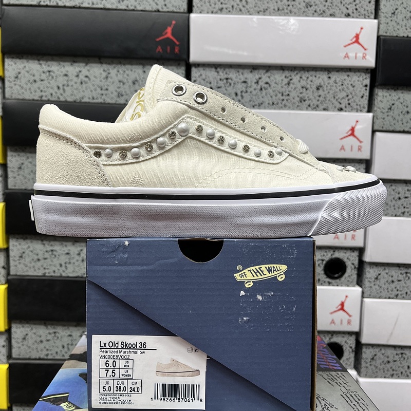 Vans Knu Skool Cream Pearl Rhinestone
