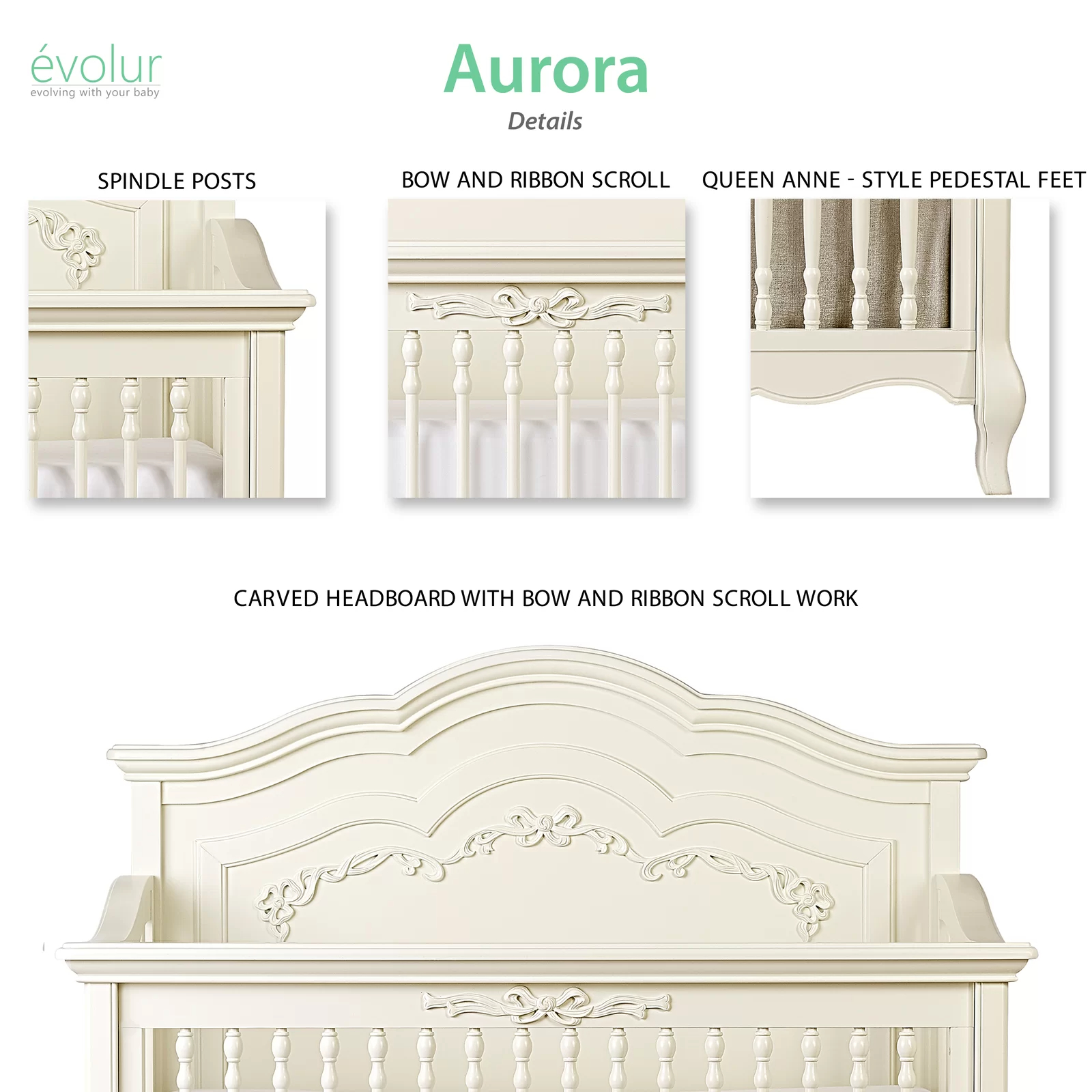 Aurora 5-in-1 Convertible Crib