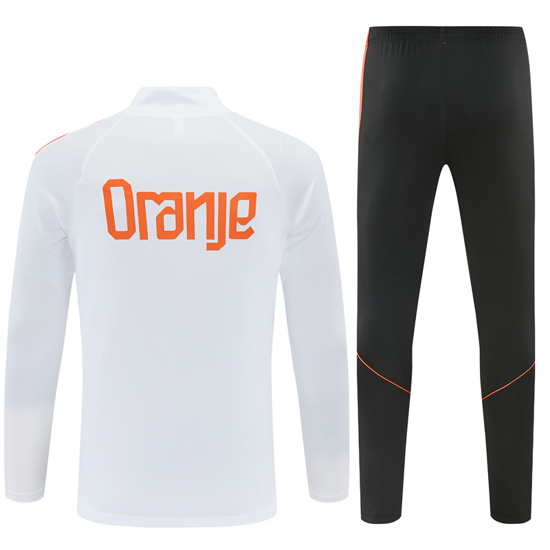 Adult/ Kids Netherlands 2627 Half Zippered Training Suit - White
