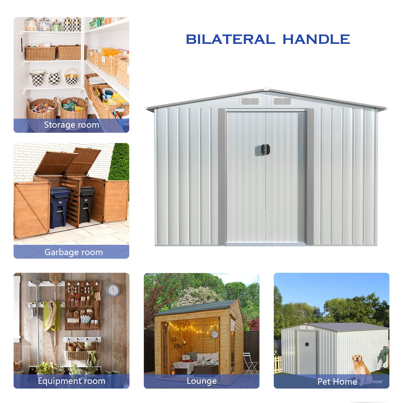 Outdoor Metal Storage Shed withFloor Frame