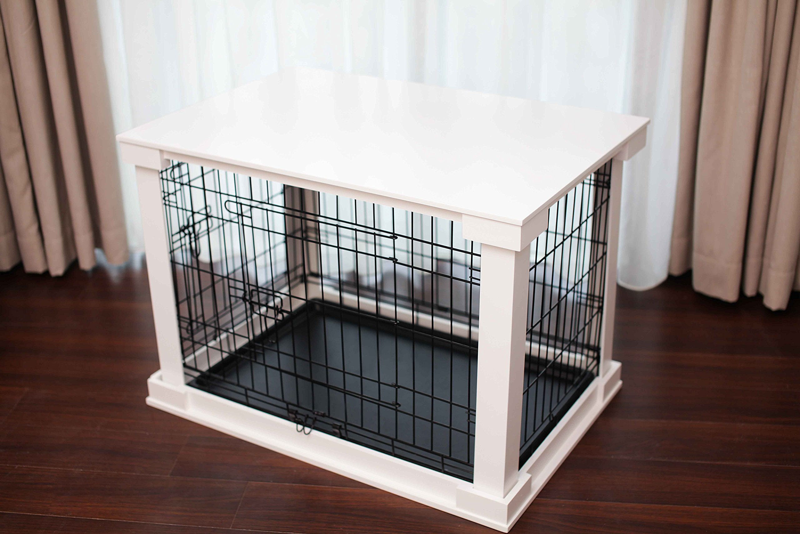 White Dog Cage with Crate Cover