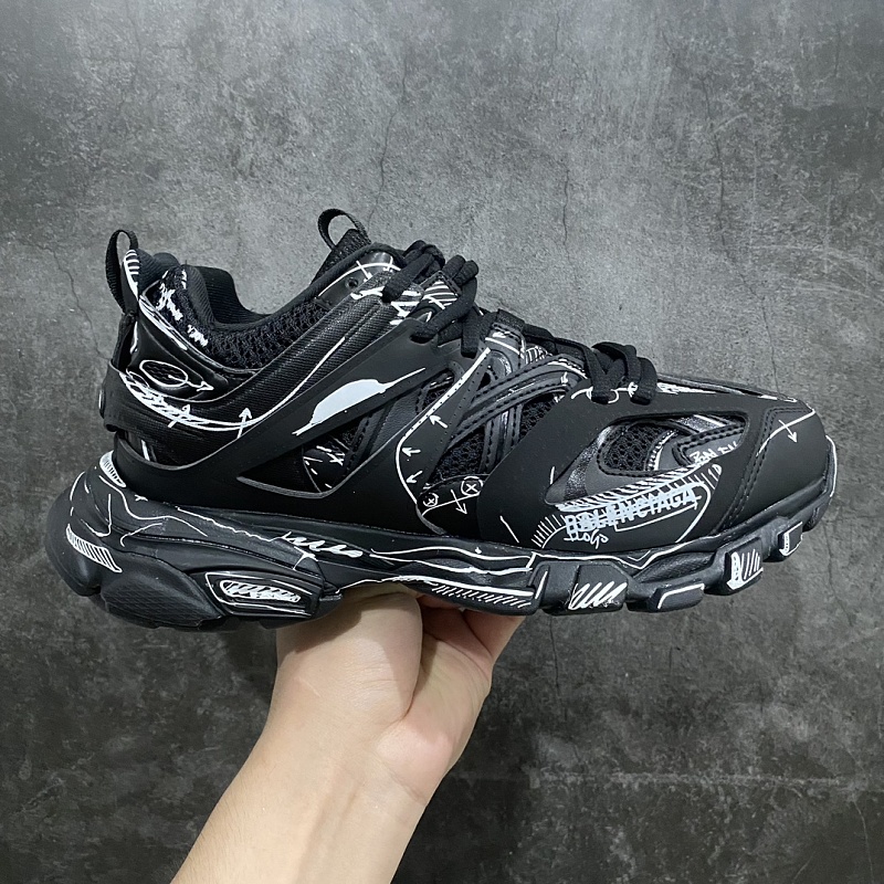 Balenciaga Track 3.0 Distressed Black Sneakers