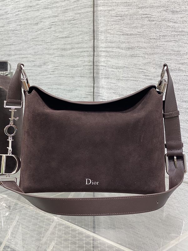 Dior Relaxed Hobo Bag Large Brown Suede