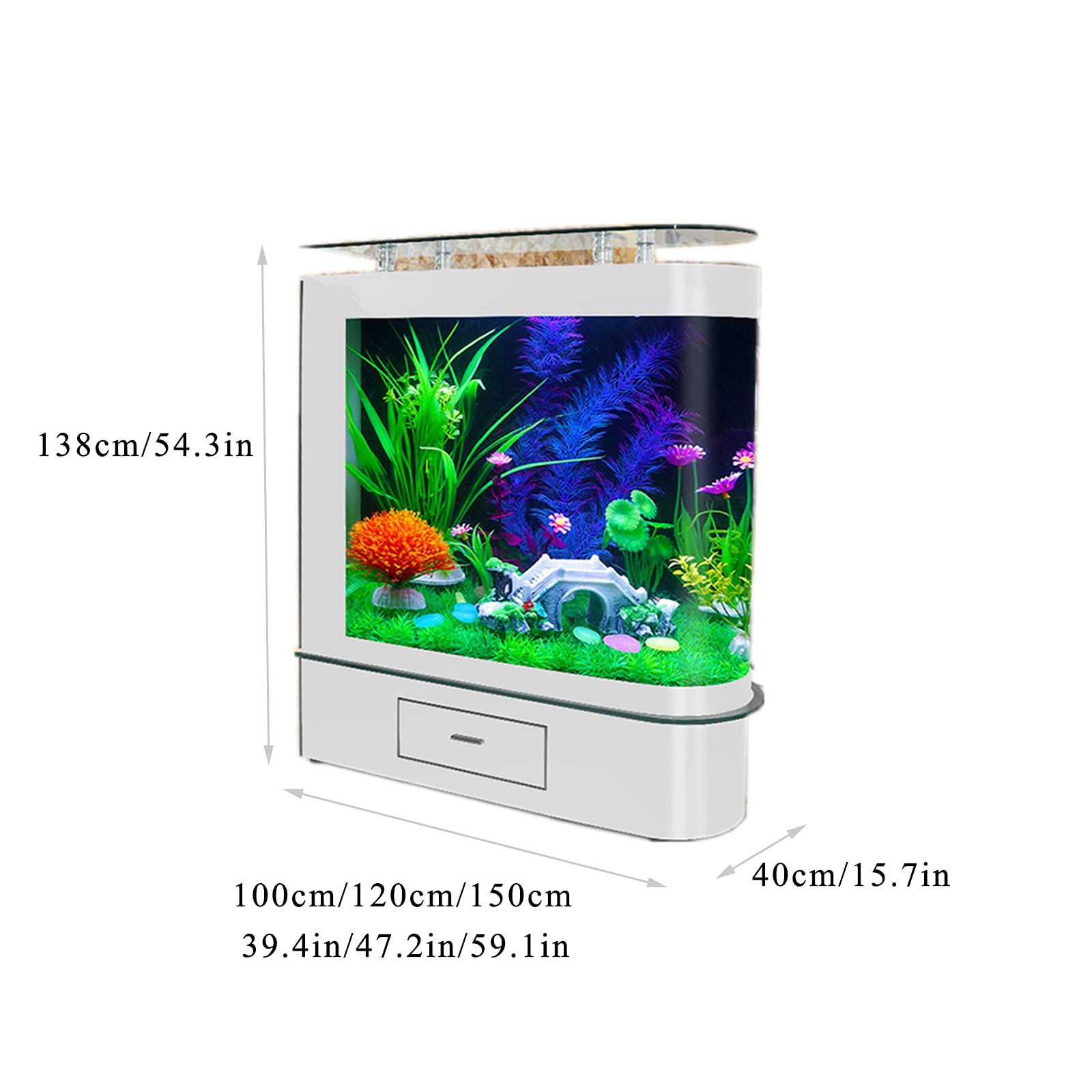 Round Head Living Room Desktop Glass Fish Tank