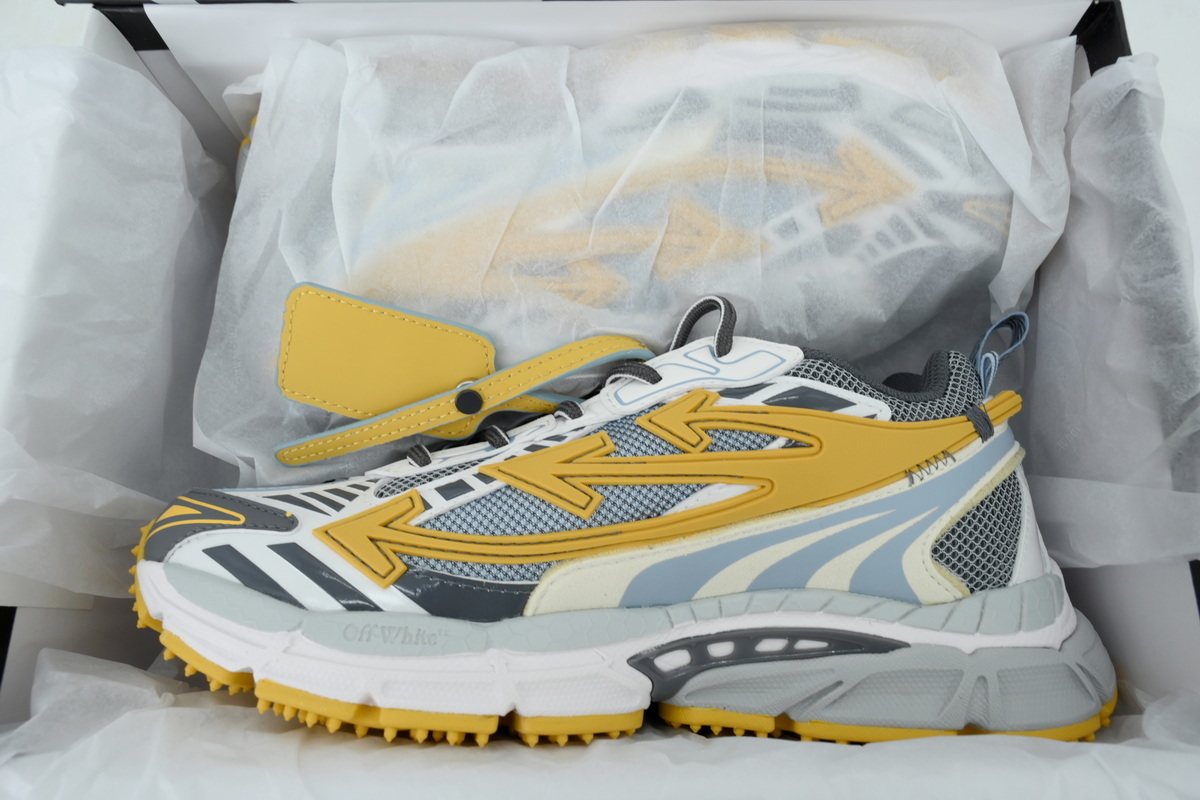 Off-White Be Right Back Yellow Gray OMIA295S 26FAB002 4C16