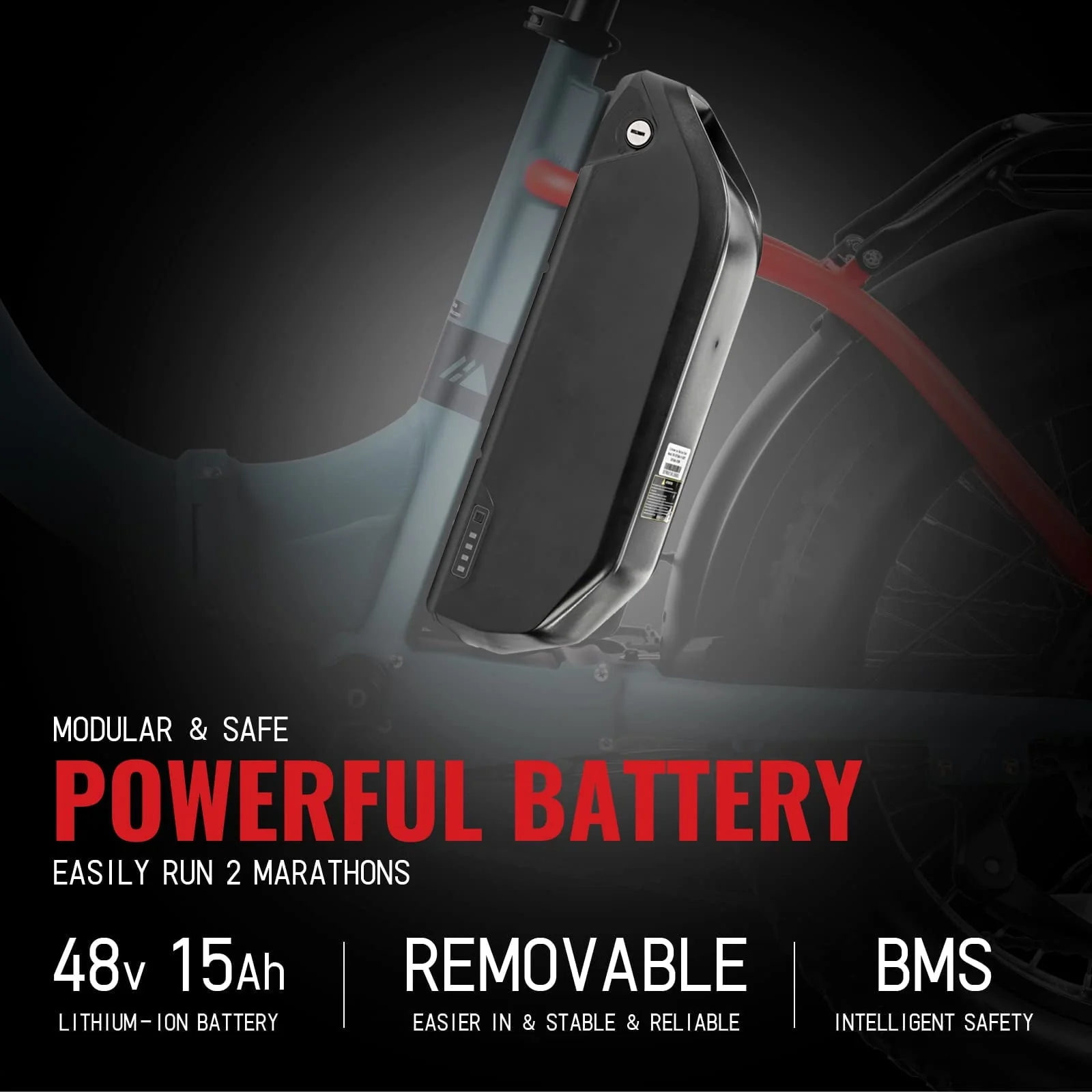 HIPEAK 20in Folding Fat Tire Electric Bike, 750W, 48V 15Ah