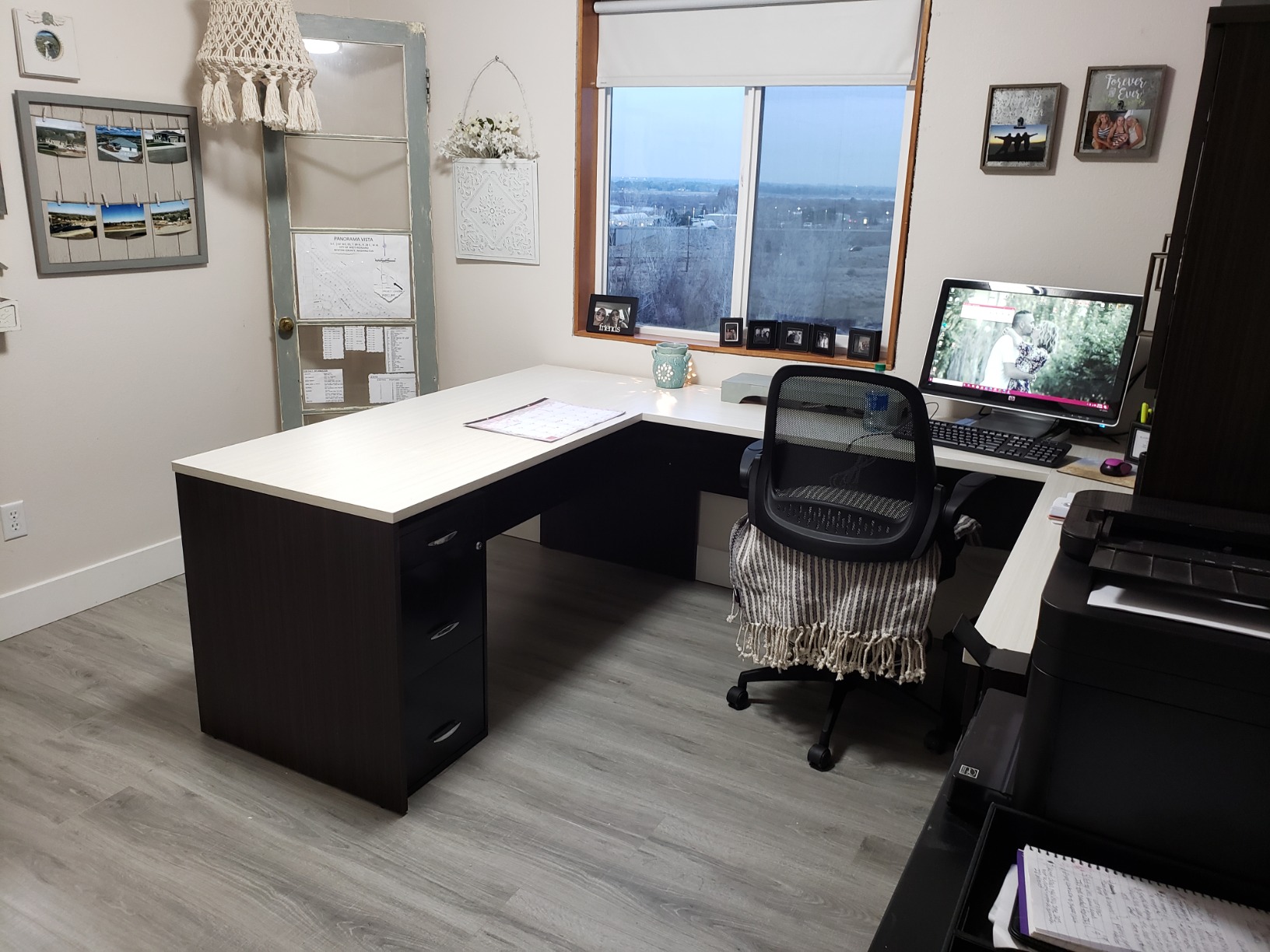 Bestar Ridgeley U-Shaped Executive Desk with Pedestal and Hutch