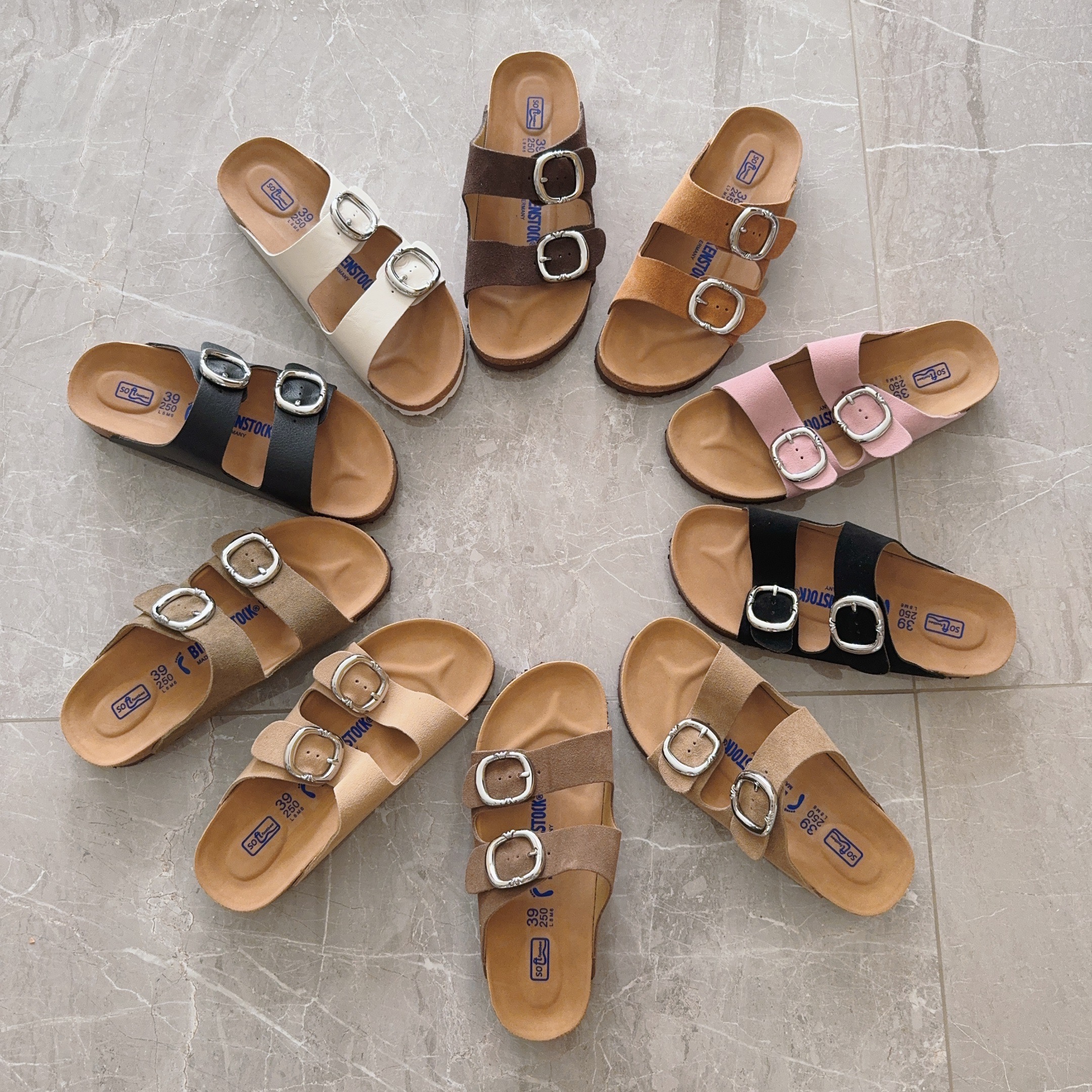 Birken-Style Two-Strap Sandals Cross Motif Collaboration Series