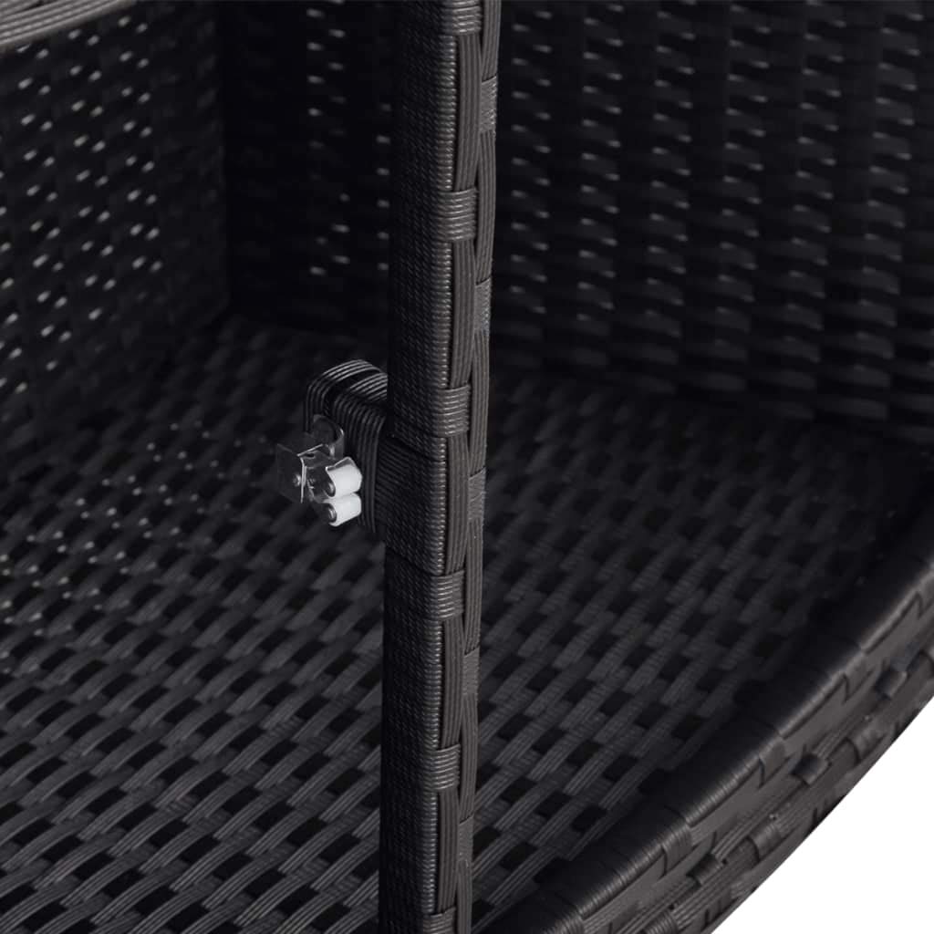 Spa Surround Poly Rattan Black Massage Hot Tub Frame for Garden