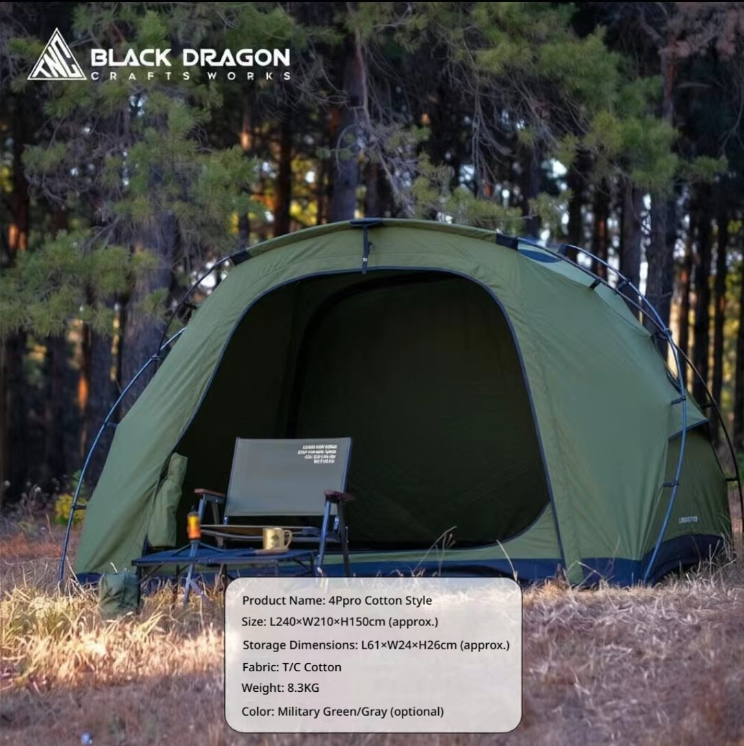 BLACK DRAGON 4Ppro Cotton Fabric Tent