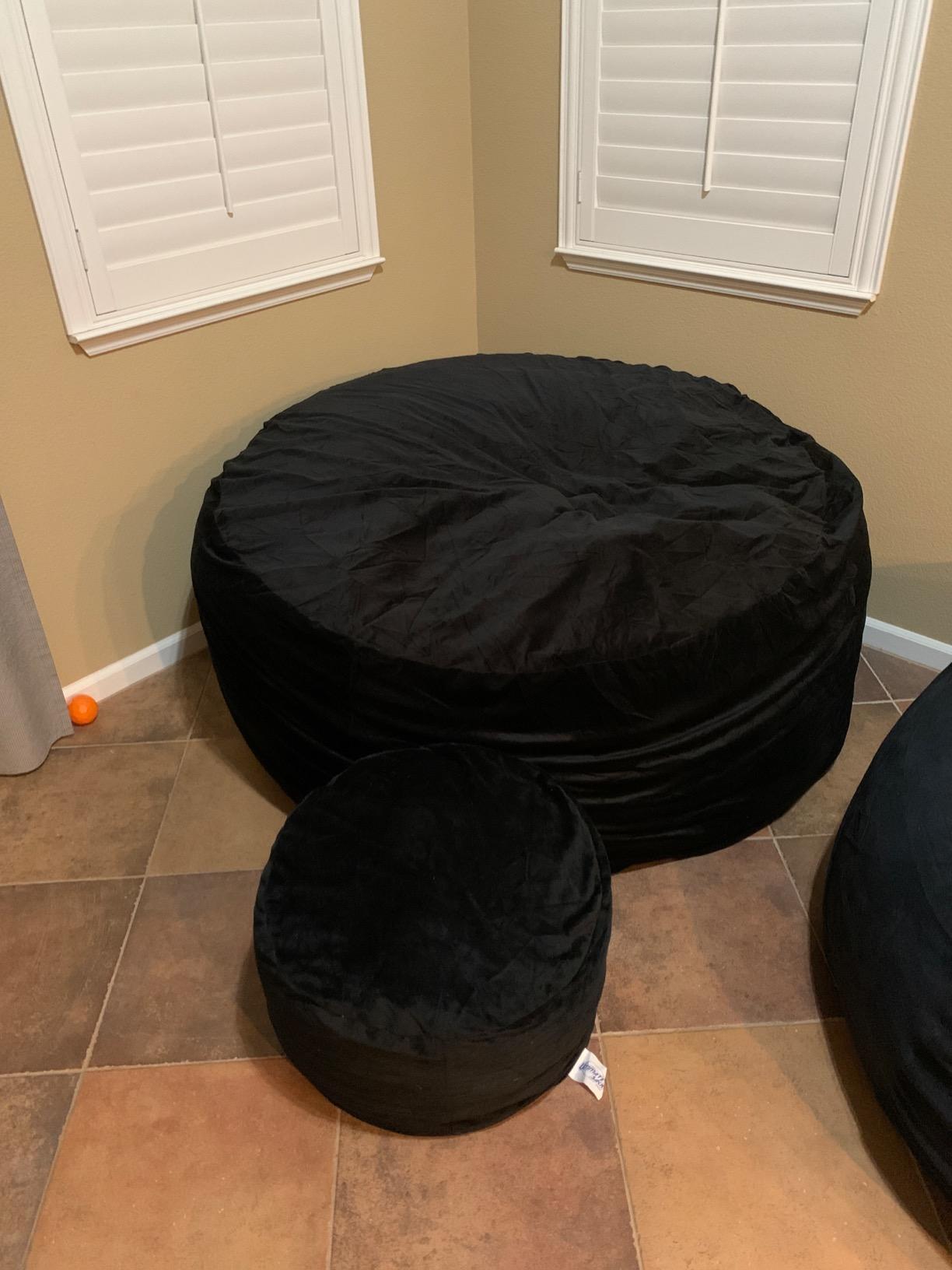 6000 Bean Bag Chair withFootstool: Giant Foam-Filled Furniture