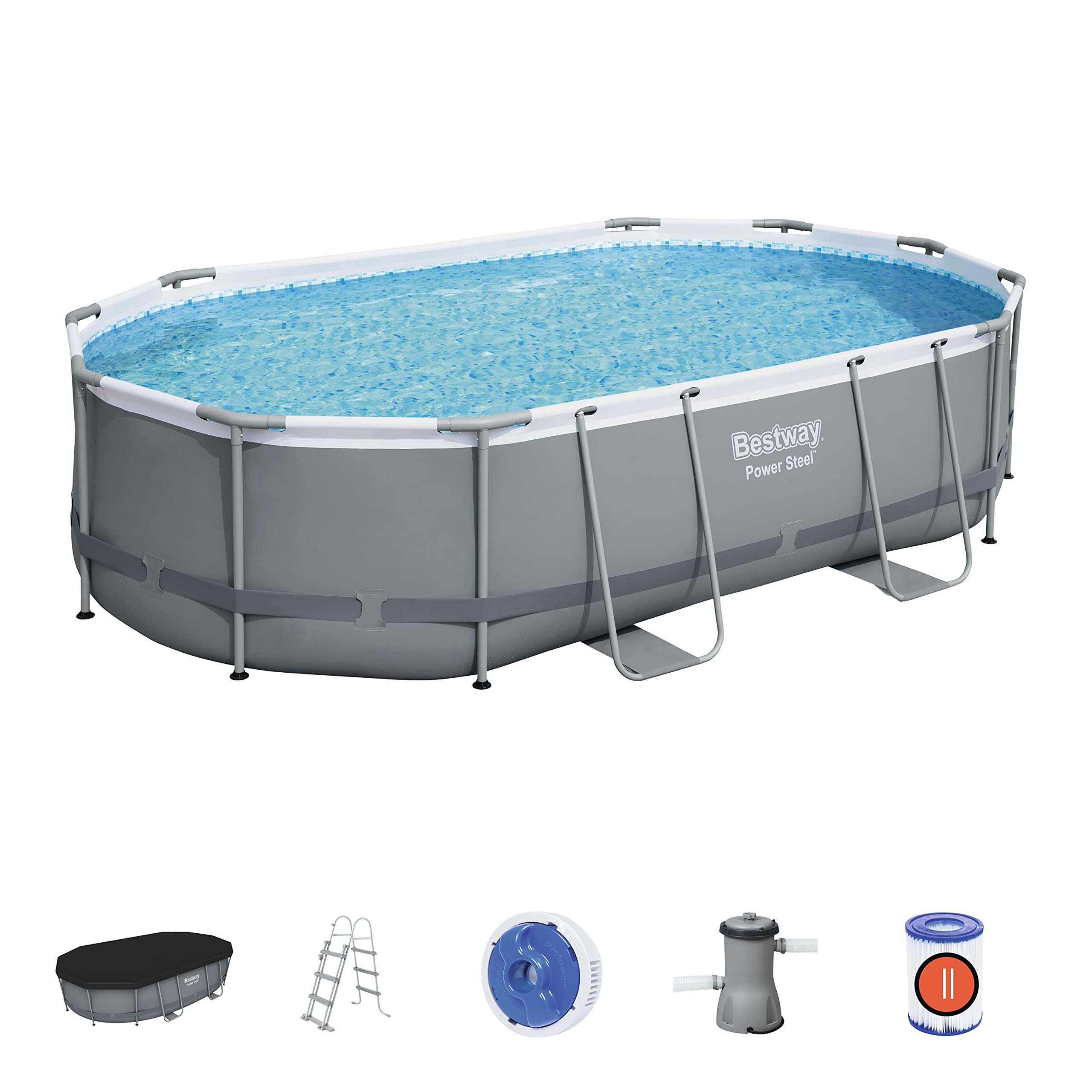 Power Steel Above Ground Pool, Grey