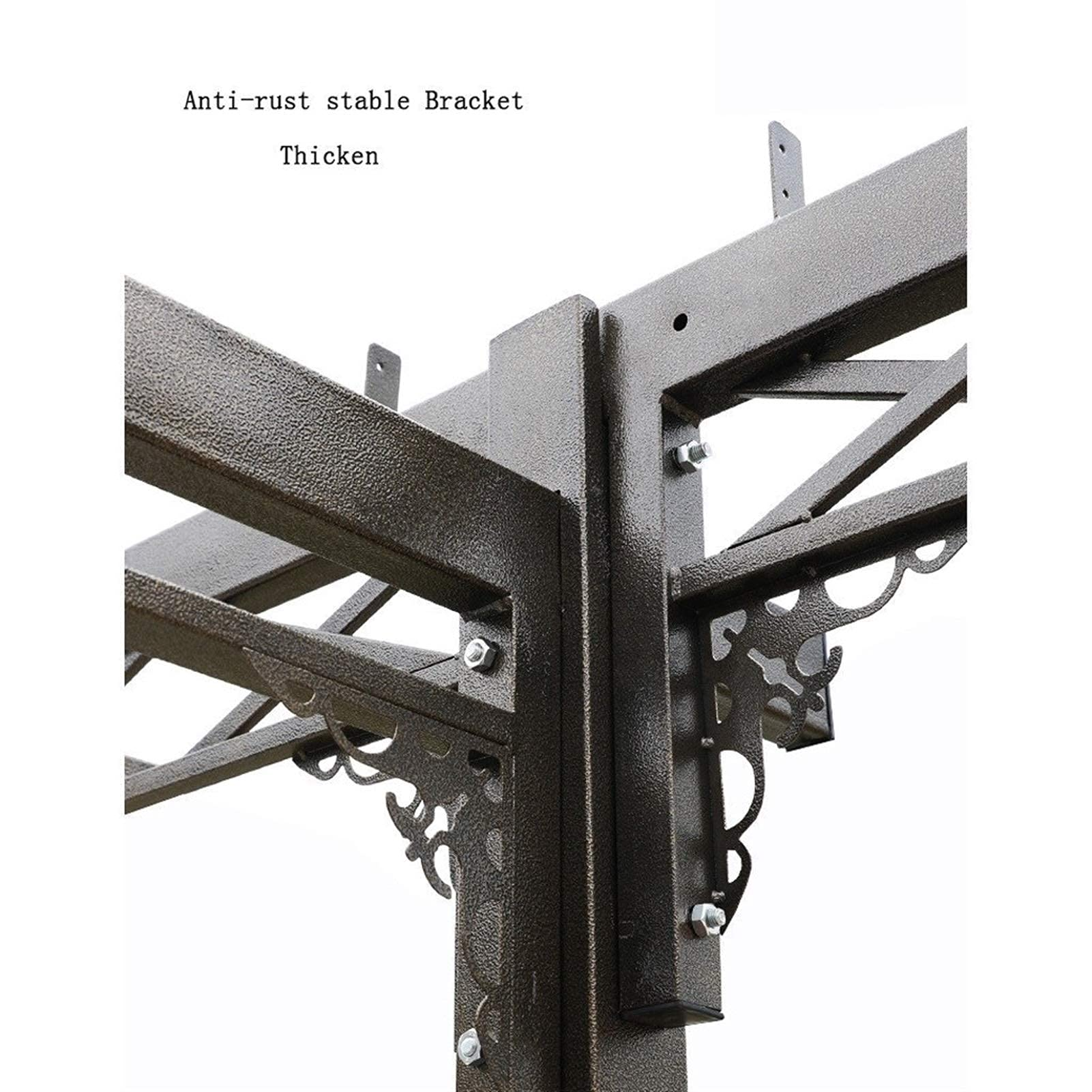 Outdoor Gazebo Swing Grape Rack Anti-Corrosion Wood Aluminum