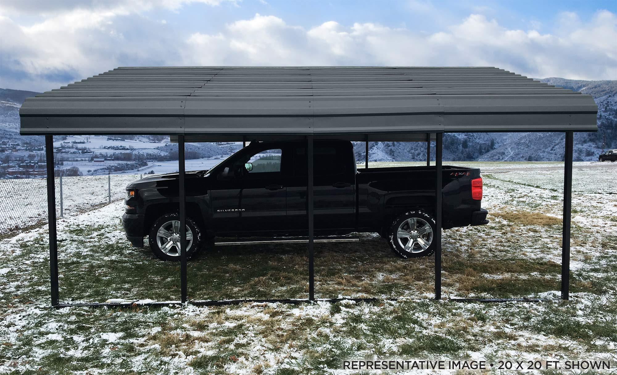 20' x 20' 29-Gauge Metal Carport with Steel Roof Panels