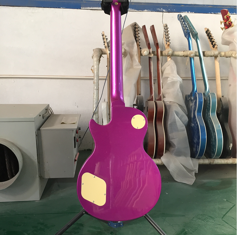 LP Electric Guitar Metallic Purple H-H Pickups Chrome Hardware Guitar Top