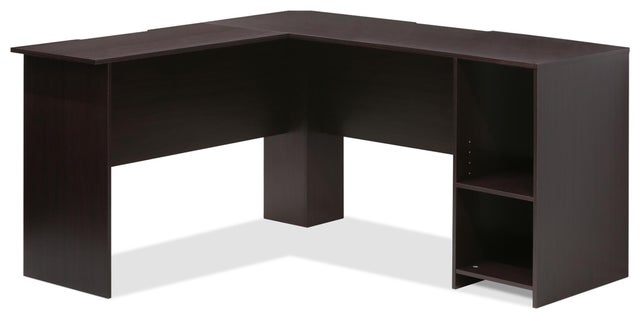 Furinno Indo L-Shaped Desk with Bookshelves