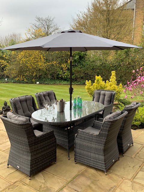6 Savannah Armchairs 1.8 mtr Oval Set