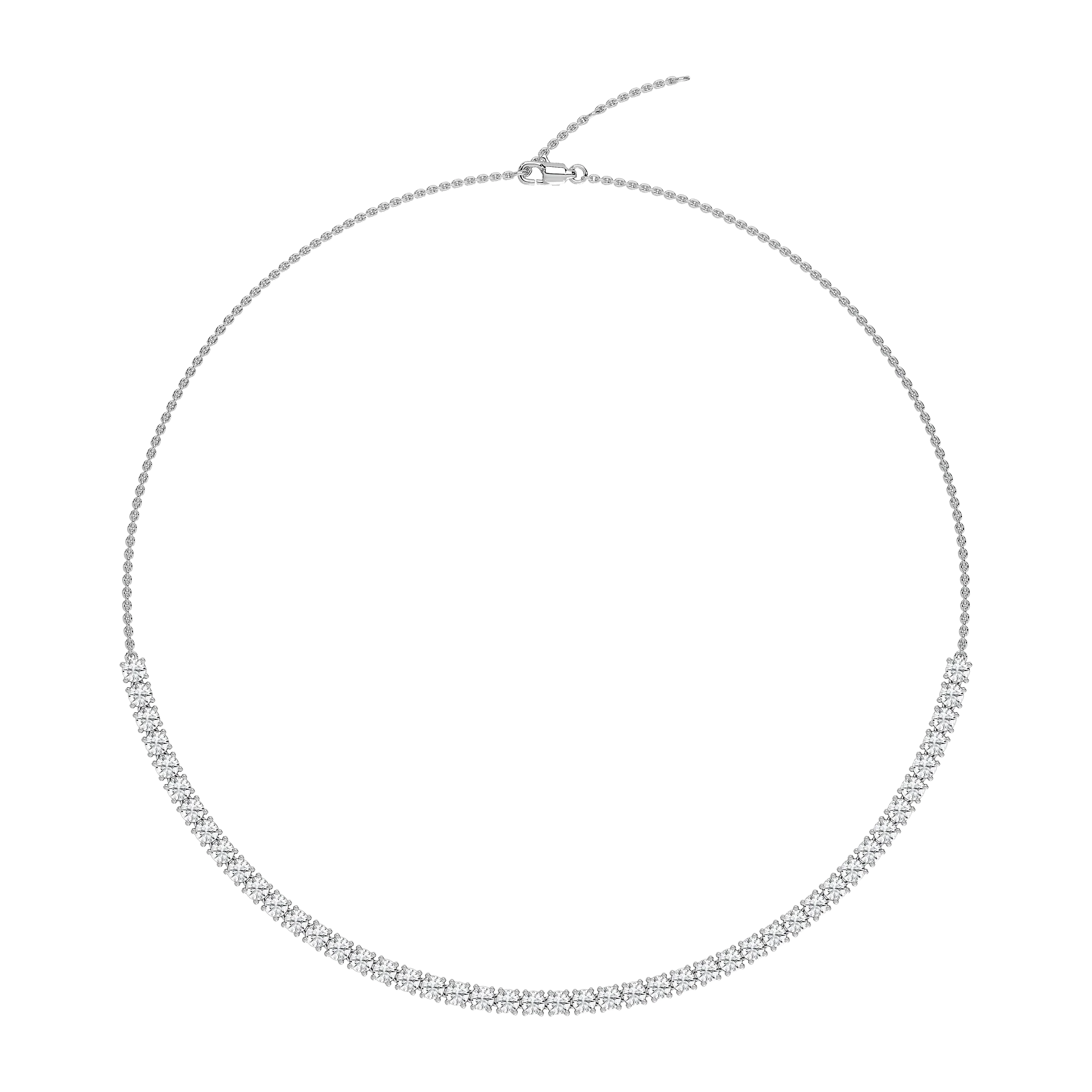 5 ctw Round Lab Grown Diamond Half Tennis Necklace - 18 Inches