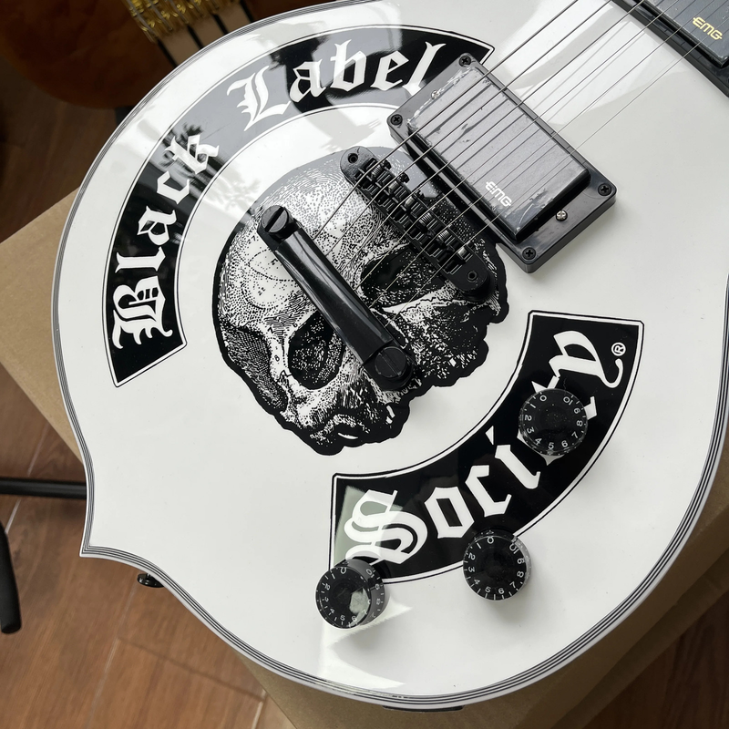 White Electric Guitar Zakk Wylde Audio Odin Grail Black Electric Guitar
