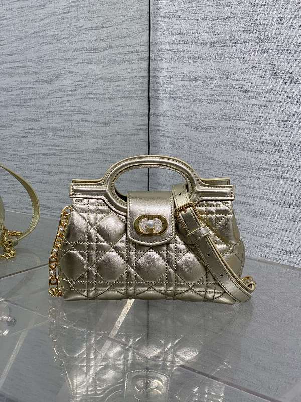 Dior Cannage Mini Handbag Holographic Gold