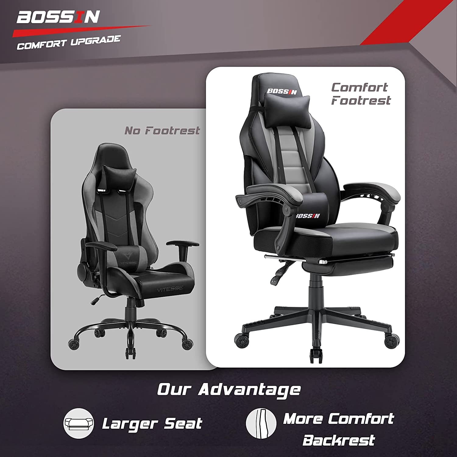 Racing Style Large Size High-Back PU Leather Gaming Chair