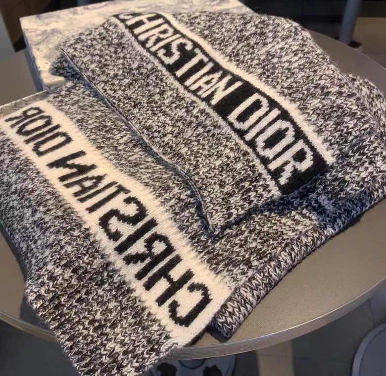 Dior Fringed Cashmere Scarf Grey Design B product images