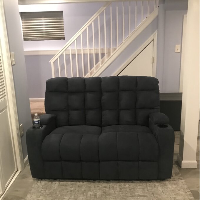 Grigor 57.5'' Wide Home Theater Loveseat with Cup Holder