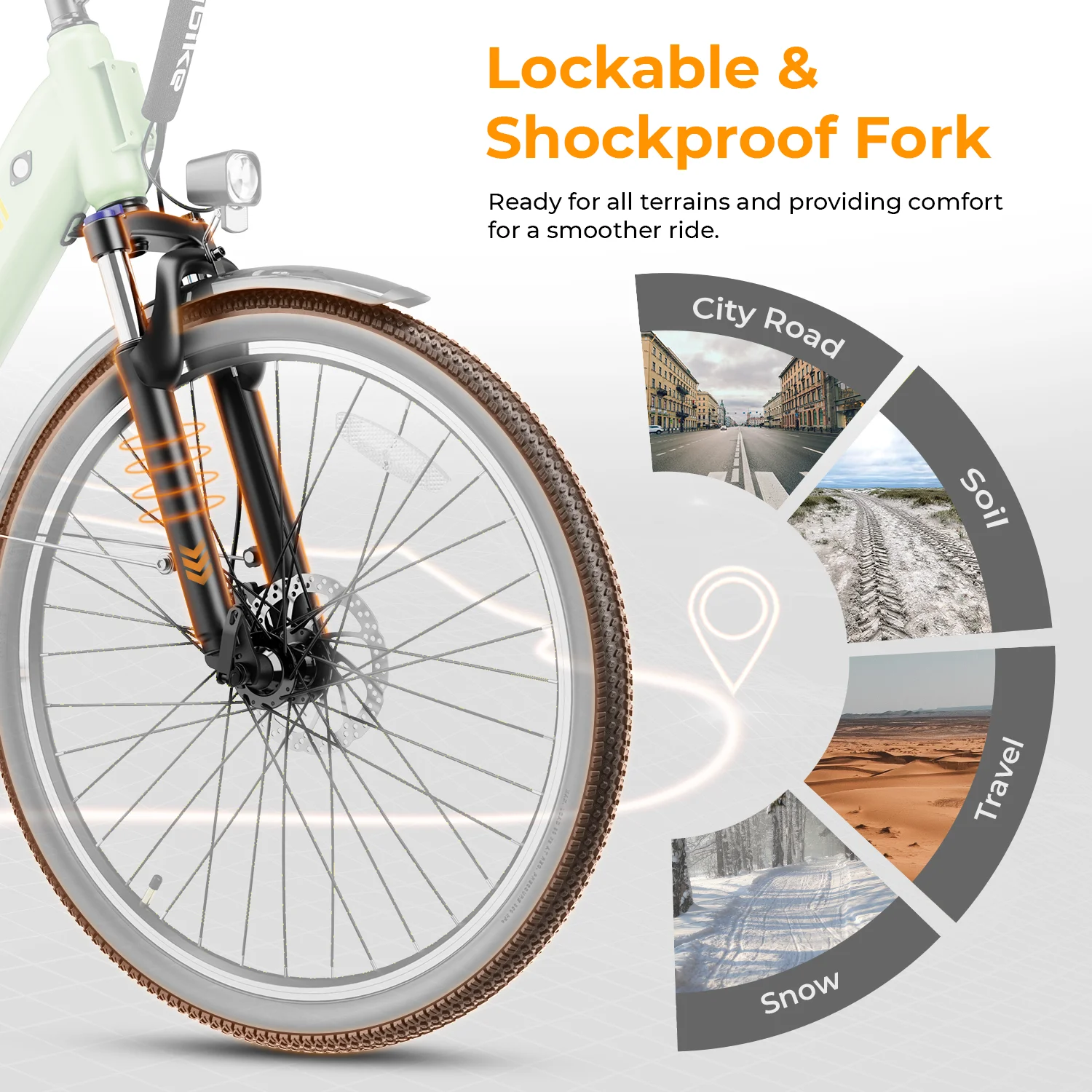 Heybike Cityscape 2.0 26in Electric Bike, 500W, 36V 13Ah