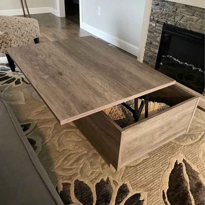 Kianna Lift Top Block Coffee Table with Storage
