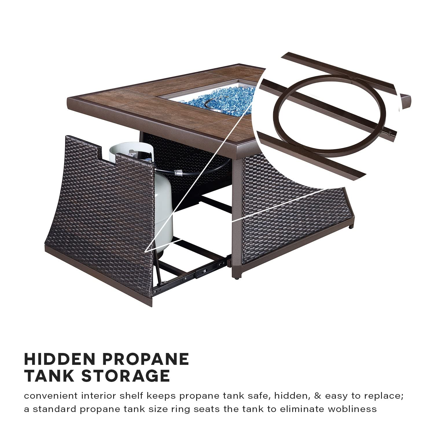 Kinger Home Propane Brazier Table 5-Piece Set