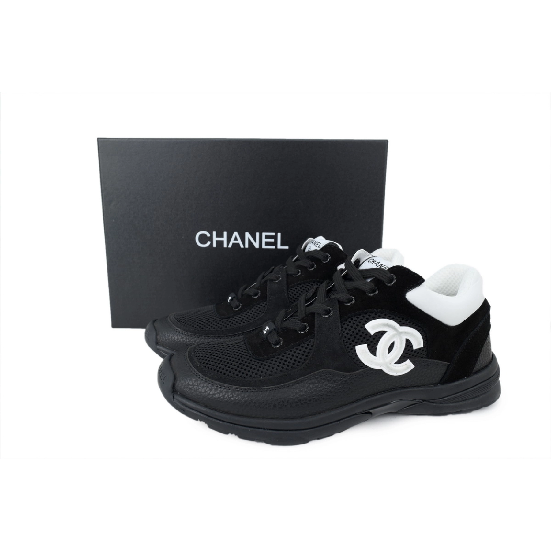 Chanel Low Top Trainer Black White