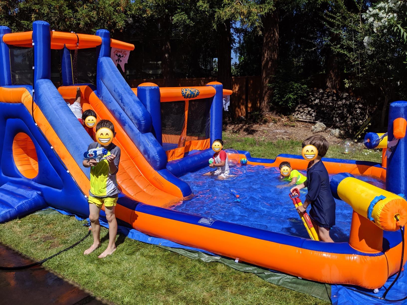 Inflatable Water Park.Large.Slide.Climbing Wall.Bounce