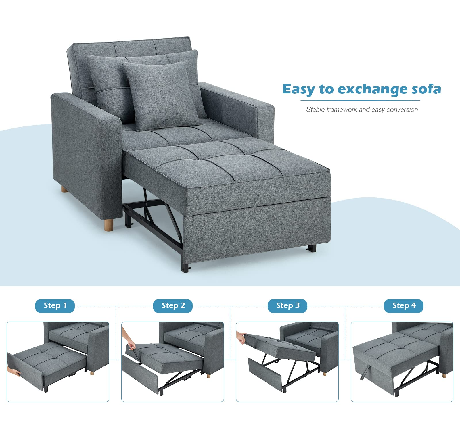 3-in-1 Sofa Bed Chair
