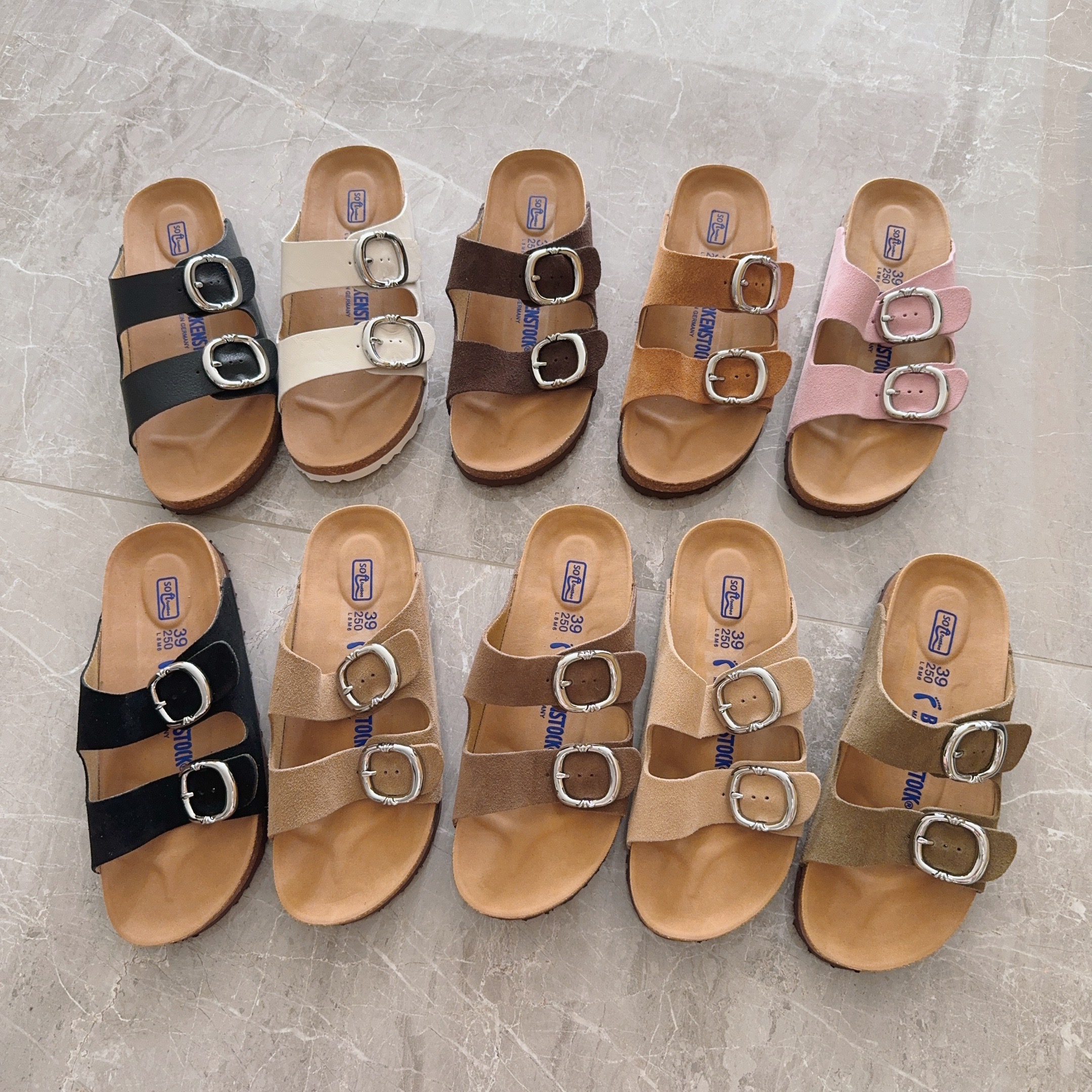 Birken-Style Two-Strap Sandals Cross Motif Collaboration Series
