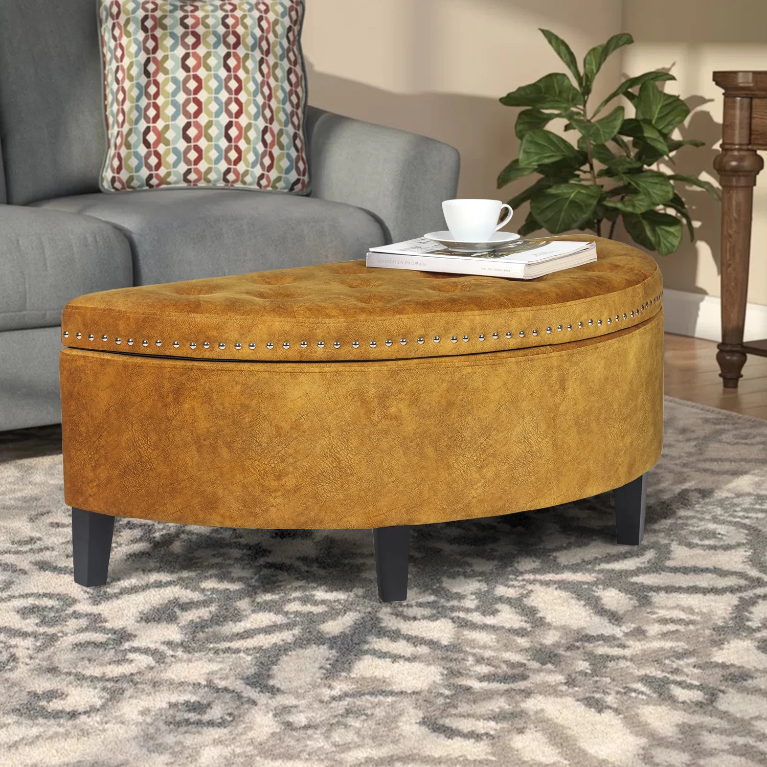 Roxann Upholstered Flip Top Storage Bench