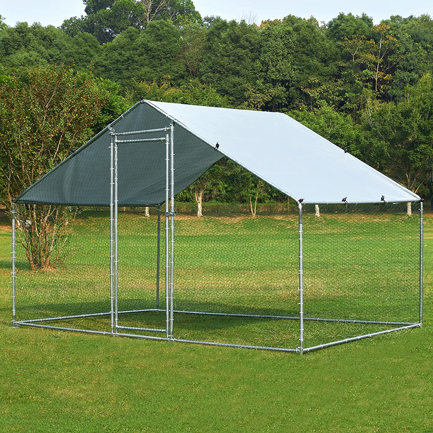 Extra Large Metal Chicken Coop Walkin Poultry Cage Rabbits
