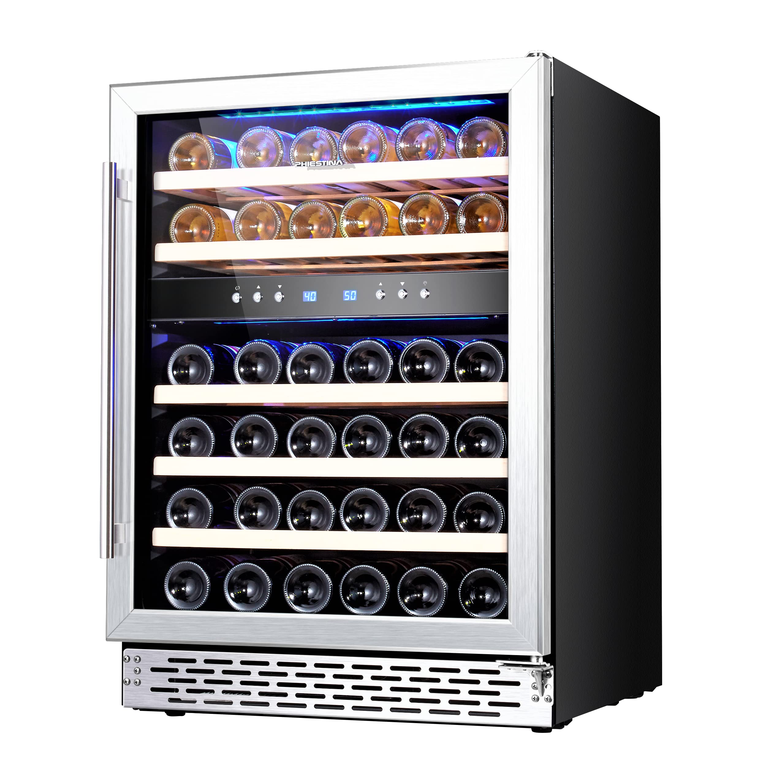 Phiestina 24 Inch Under Counter Wine Cooler - Built-In Dual