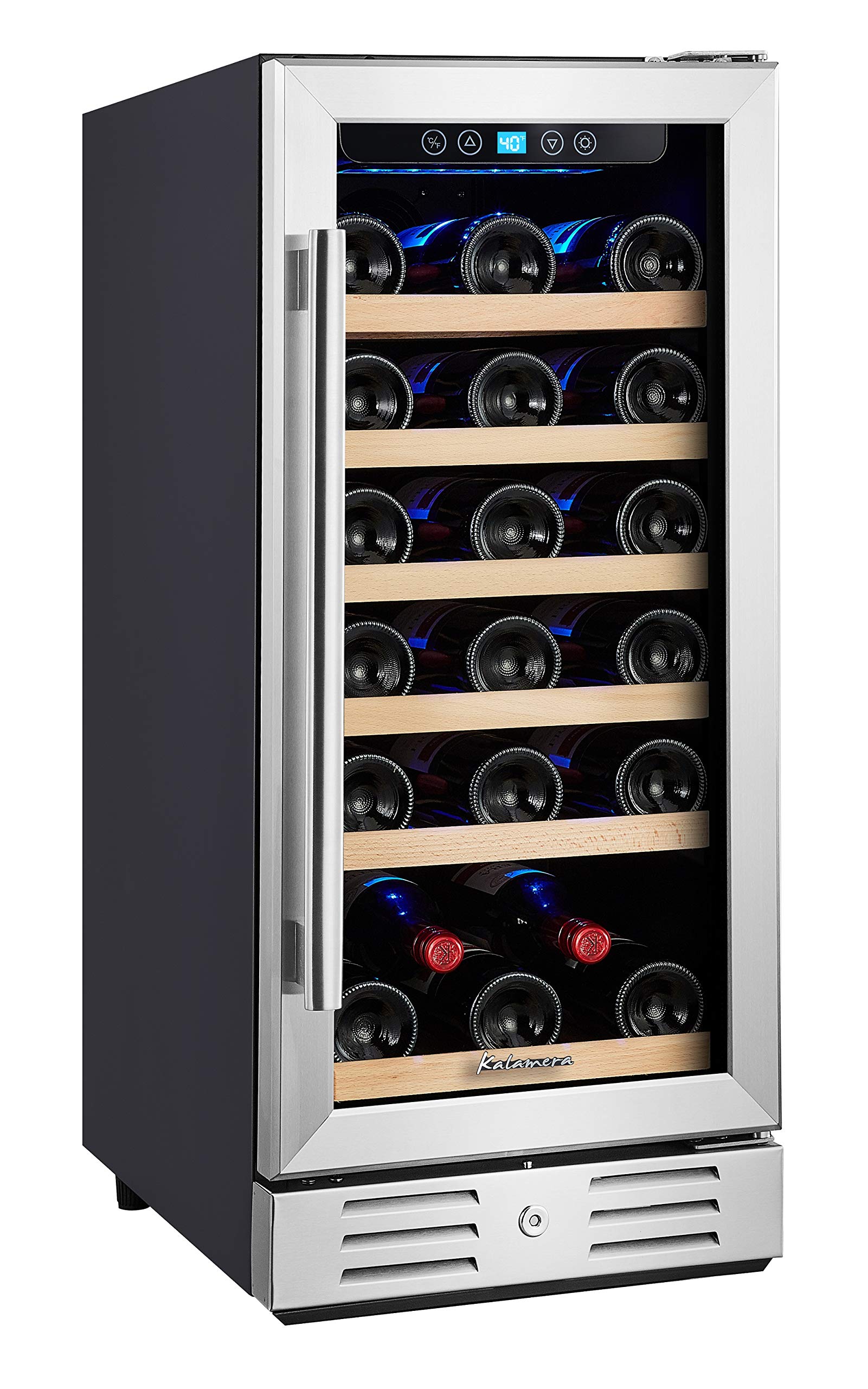 Kalamera 24'' Wine Cooler Refrigerator 46 Bottle Dual Zone