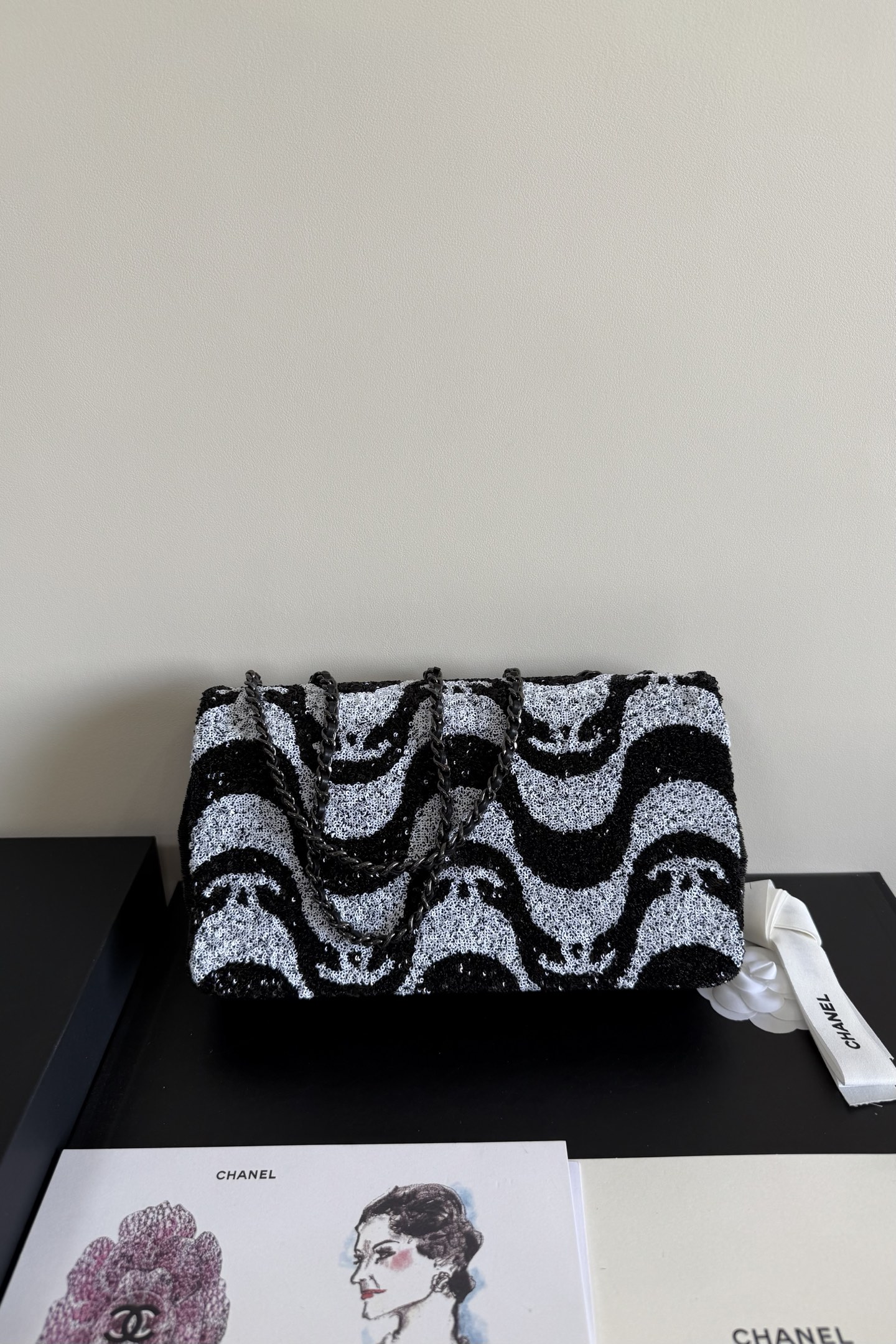 Chanel Flap Bag, Sequins & Ruthenium‑Finish Metal (Top-tier version)