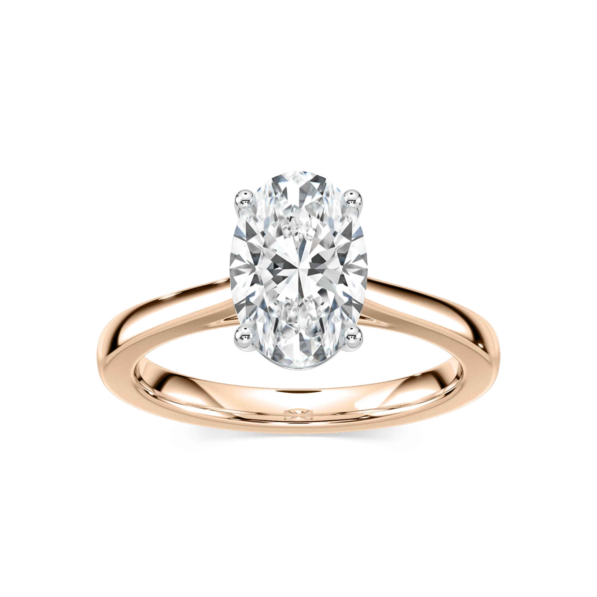 Camila Oval Lab Grown Diamond Cathedral Hidden Halo Engagement Ring
