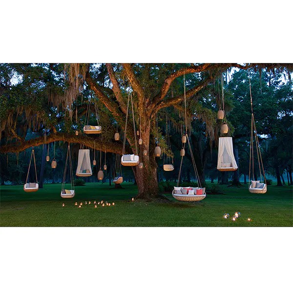 Outdoor rattan hammock round swing rattan chair bird's nest
