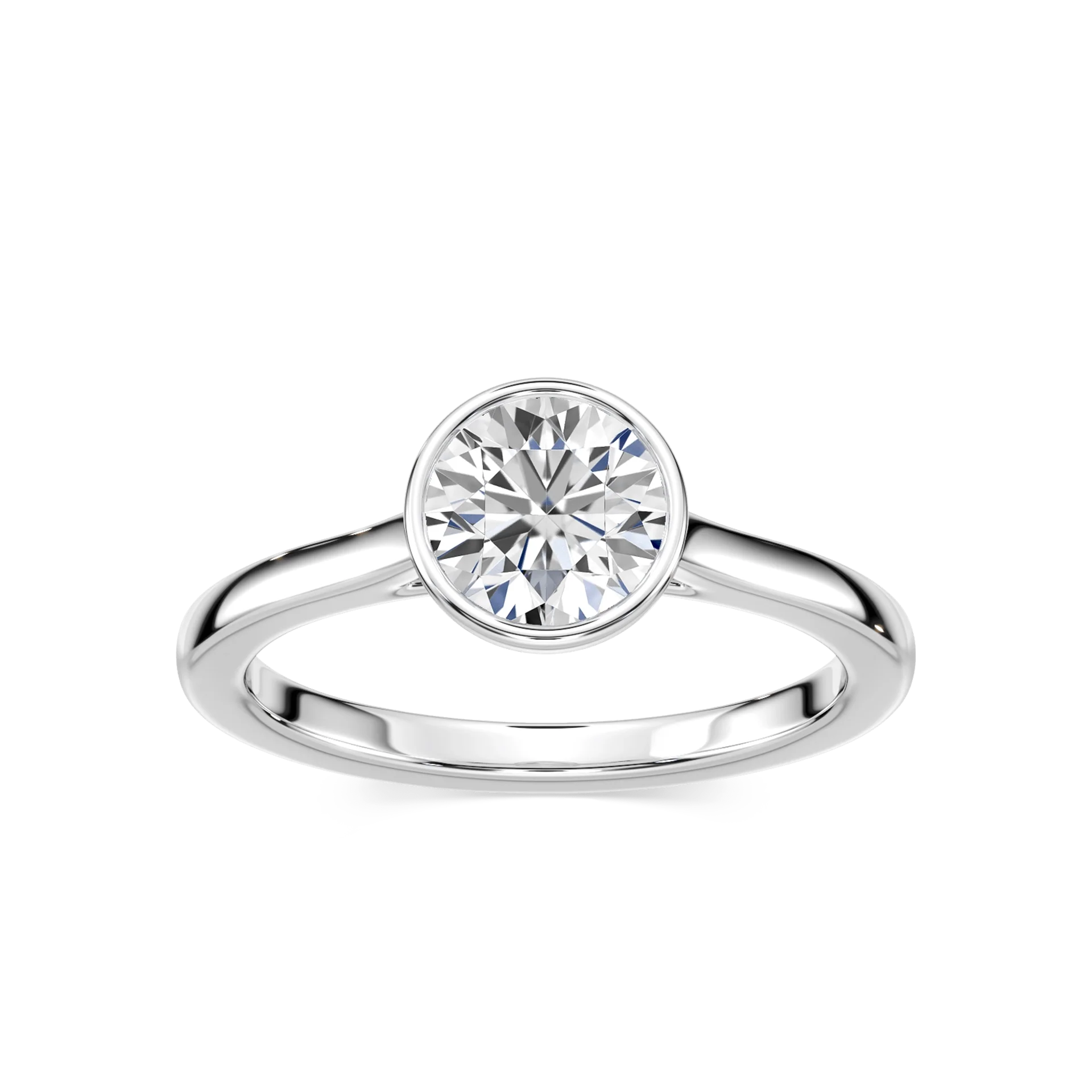 Melodie Round Lab Grown Diamond Bezel Solitaire Engagement Ring