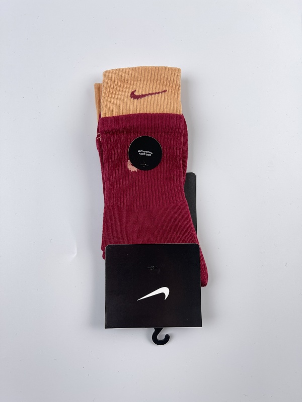 Nike Double-Layer Crew Socks Red Brown