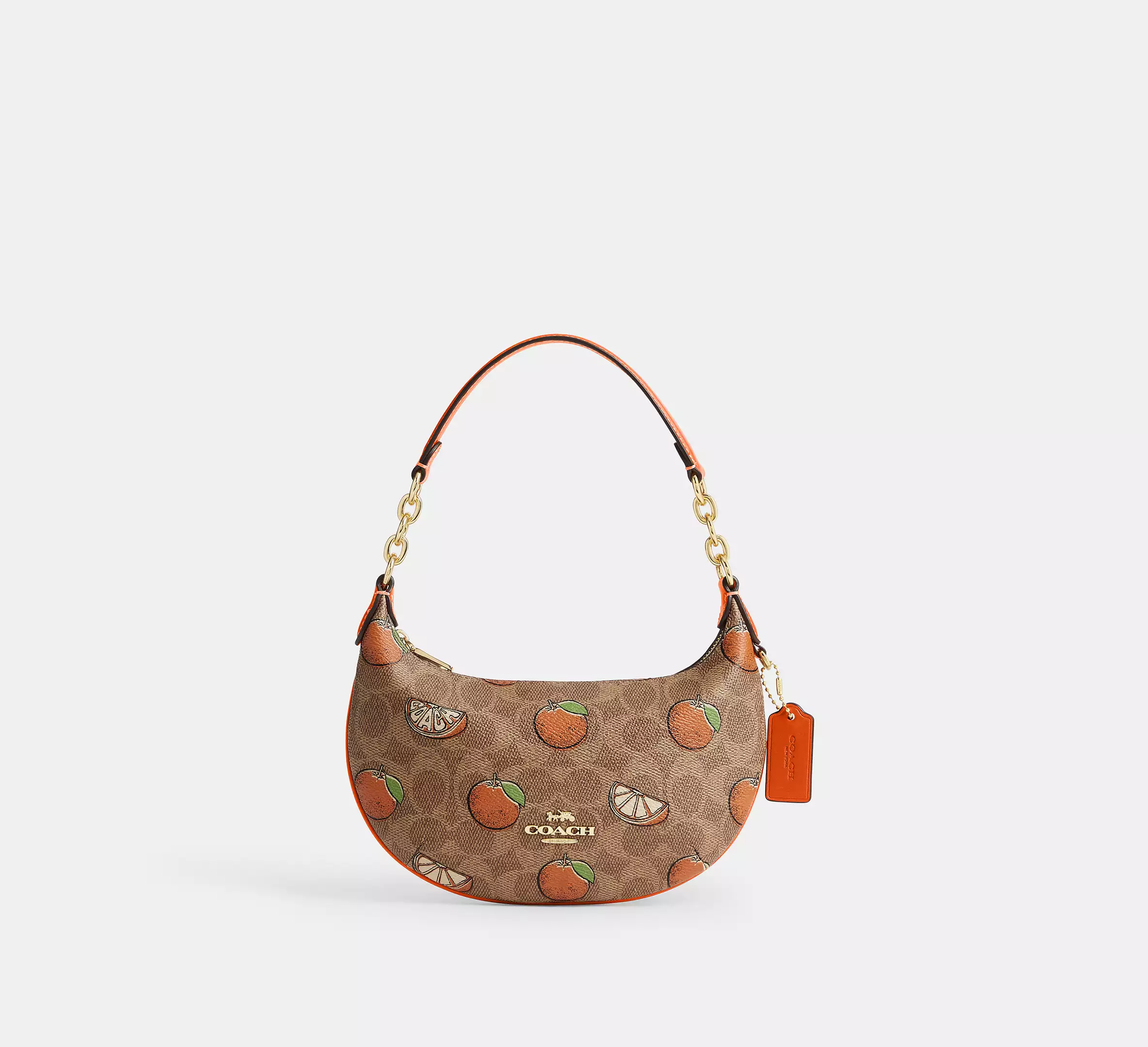 Mini Payton Bag In Signature Canvas With Orange Print
