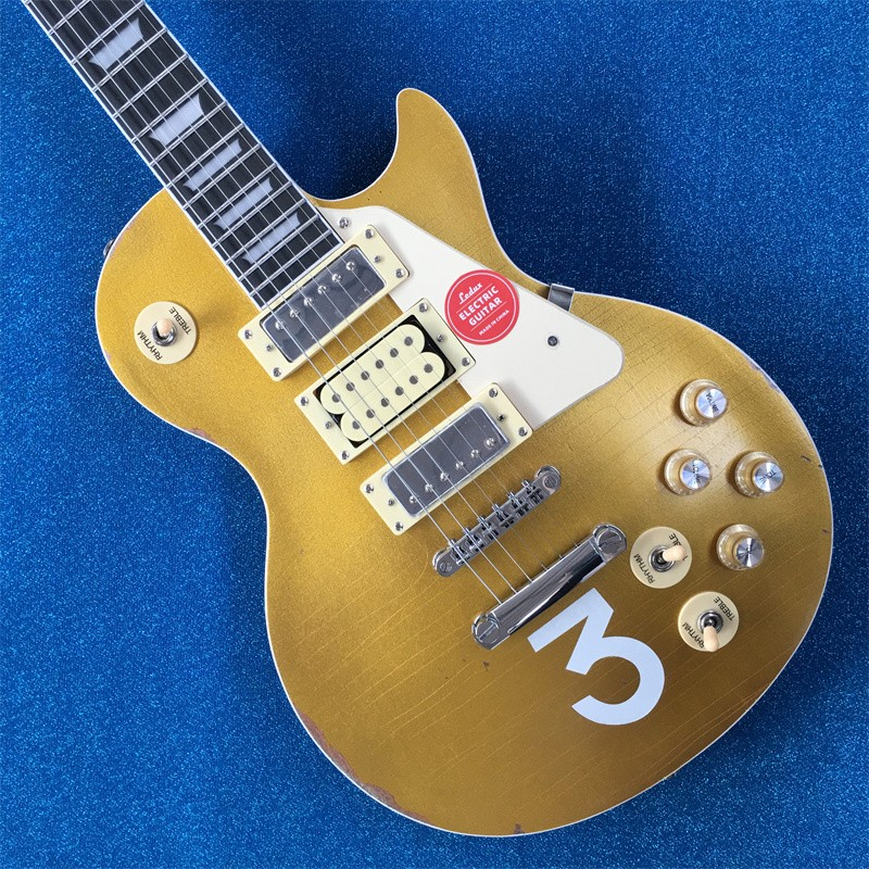 Gold Top Electric Guitar Pete Townshend LP Solid Body HH Pickup