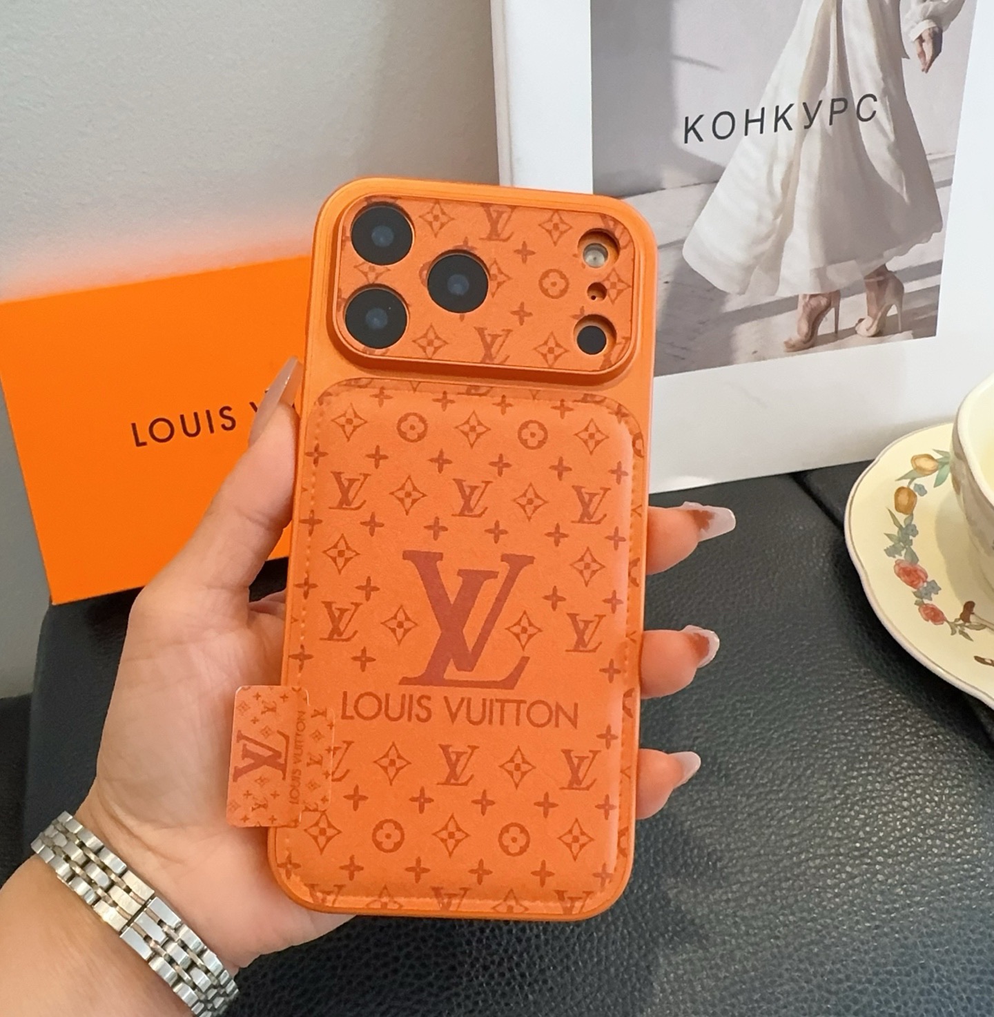 LV Starry Sky Series Case - iPhone 17 Style Convert, Embossed Glitter Full Coverage Precision Cutout