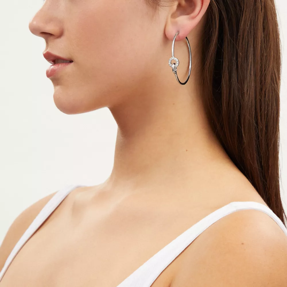 COAthtCH Open Circle Interlocking Hoop Earrings