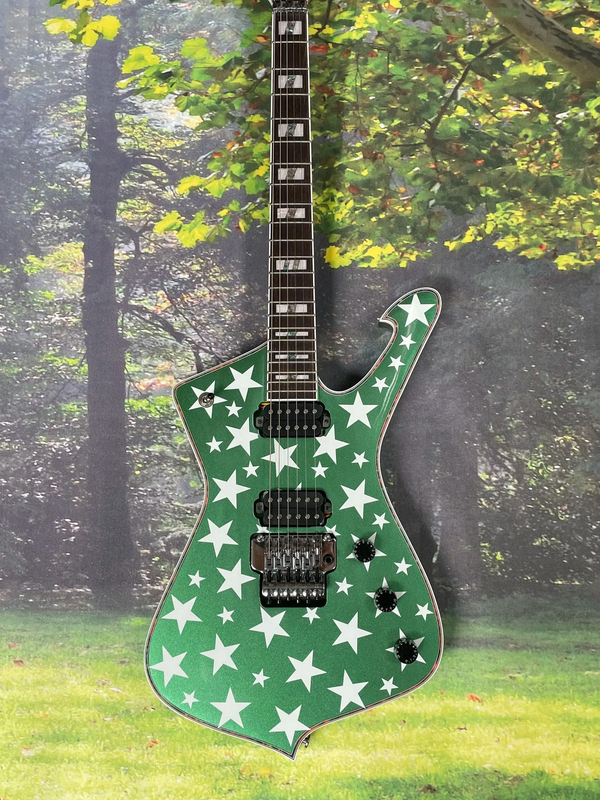 Iceman Silver Green Electric Guitar HH Open Pickup Floyd Rosewood Fingerboard